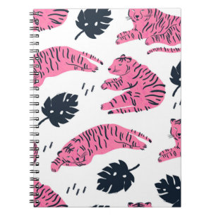 Carnet Le tigre rose se trouve dans différentes positions