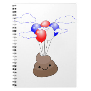 Carnet Le vol Poo Emoji avec ballons