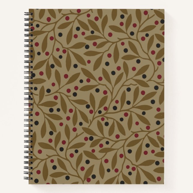 Carnet Leaf Berry Classique Colorful Art Motif (Devant)