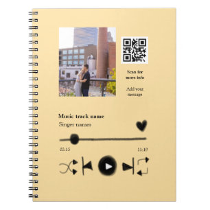 Carnet Lecteur de musique couple personnalisé amour q r c