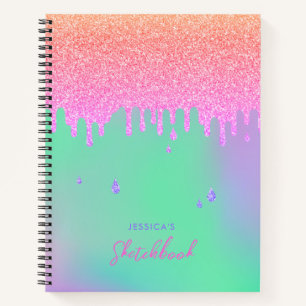 Carnet Lecteurs de Parties scintillant rose orange violet