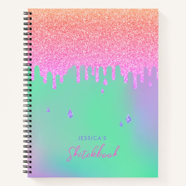 Carnet Lecteurs de Parties scintillant rose orange violet (Devant)