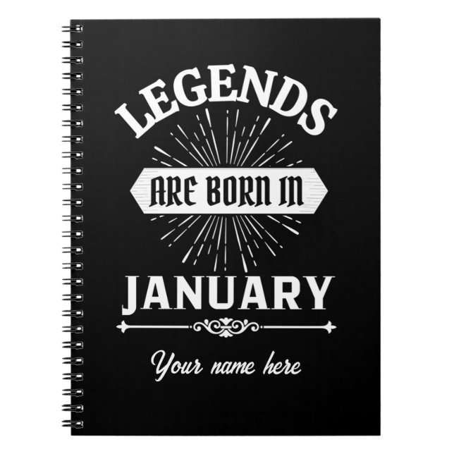 Carnet Legends Are Born In January (Devant)