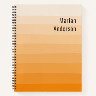 Carnet Léger orange ondulé texte personnalisé