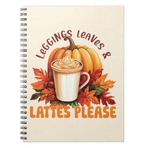 Carnet Leggings, Feuilles et lattes S'il vous plaît - Aut