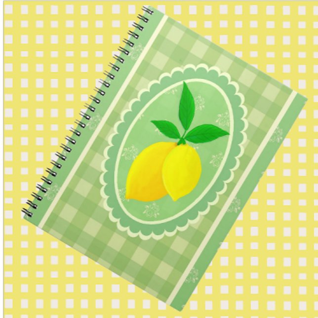 Carnet Lémon jaune rétro vert printemps (Sunny yellow lemon journal for your thoughts!)