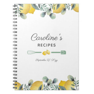 Carnet Lemons & Eucalyptus Recipe Cookbook
