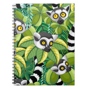 Carnet Lémuriens de Madagascar dans une jungle exotique