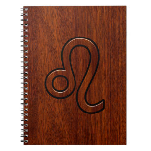 Carnet Leo Zodiac Connexion style bois acajou Brown