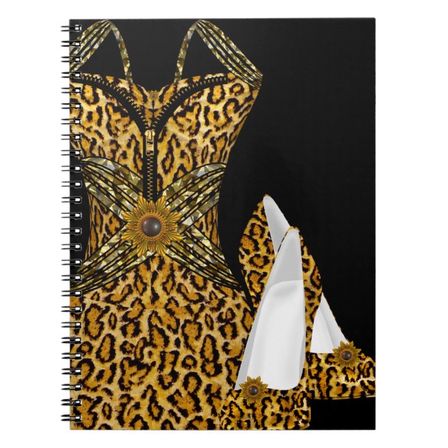 Carnet Leopard Animal Haut talon Chaussures Robe (Devant)