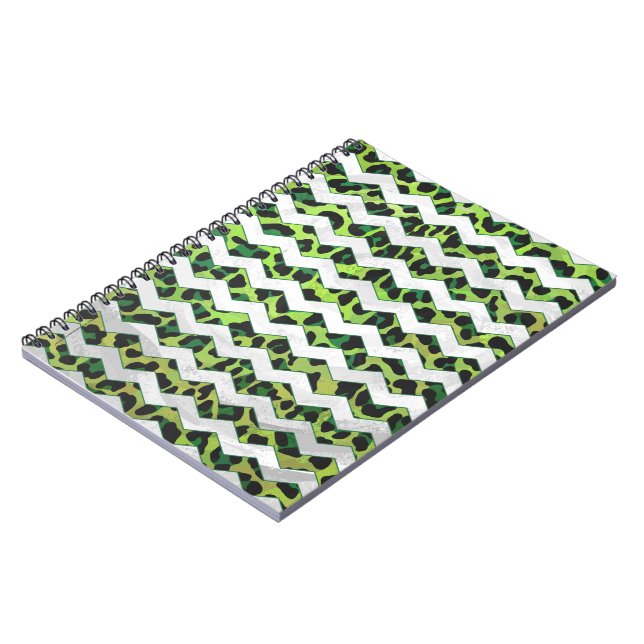 Carnet Leopard Chevron noir et vert (Côté gauche)