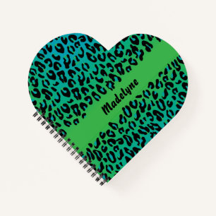 Carnet Leopard Poster de animal élégant Vert Turquoise No