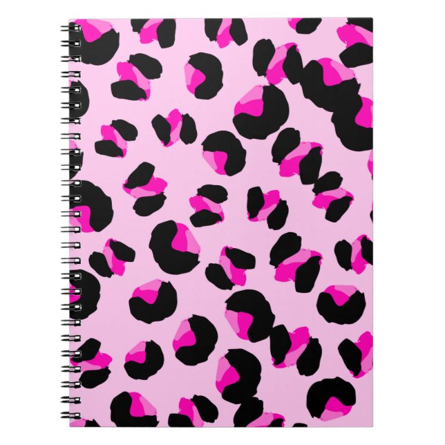 Carnet Léopard rose. Motif de peau animale. Leopard. Pant (Devant)