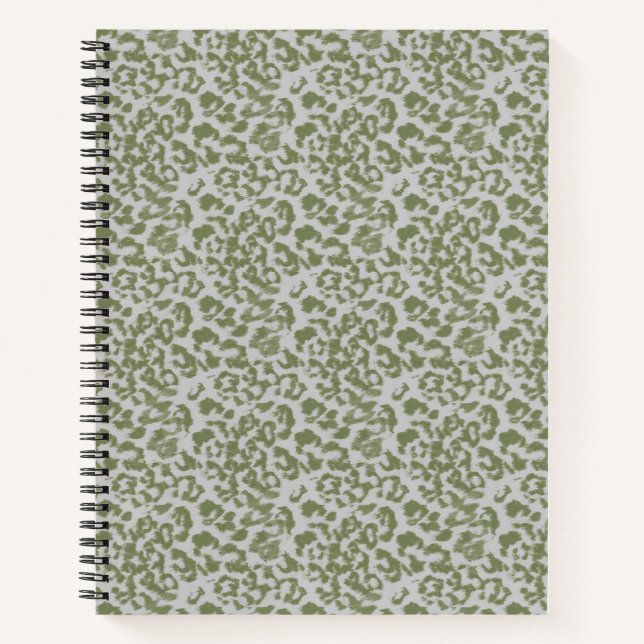 Carnet Léopard tacheté gris olive (Devant)