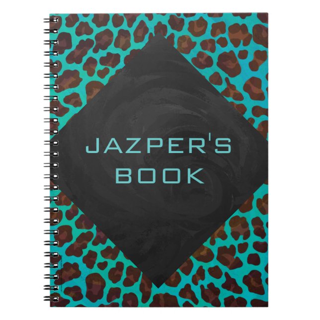 Carnet Léopard Turquoise et Brown (Devant)