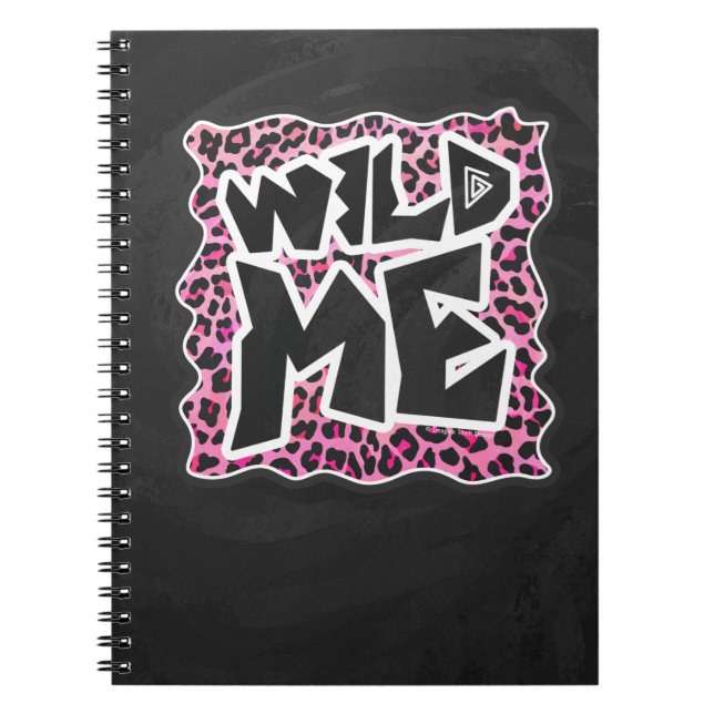 Carnet Leopard Wild Me Noir et rose chaud (Devant)