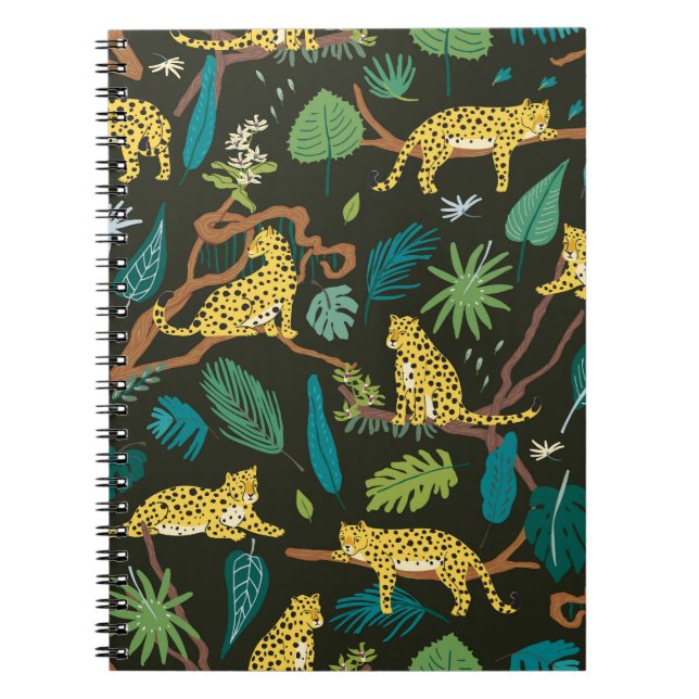 Carnet Léopards dans la jungle : Vintage sauvage (Devant)