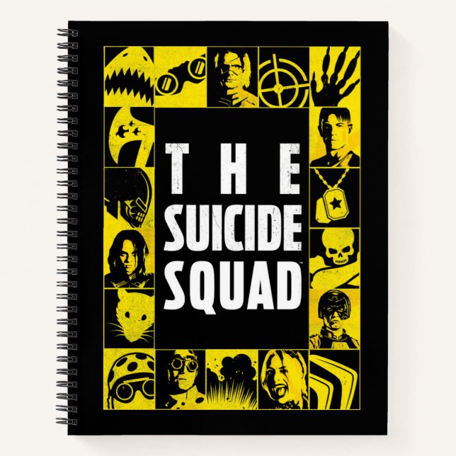 Carnet L'équipe du suicide | Blocs d'icônes jaune et noir (Devant)