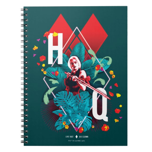 Carnet L'équipe du suicide | Harley Quinn Floral Diamond (Devant)