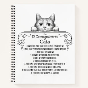 Carnet Les 10 commandements de chats amusants