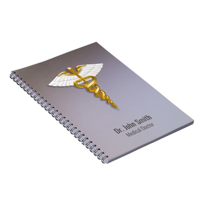 Carnet Les ailes blanches de l'Élégant Gold Caduceus Médi (Côté Droit)