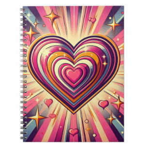 Carnet les années 70 coeur pop art/Valentines