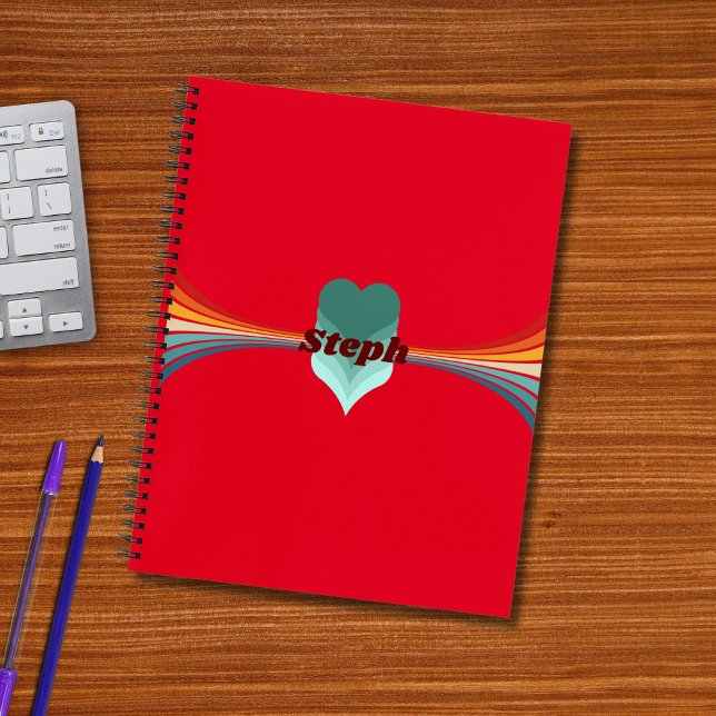 Carnet les années 70 Inspirés Retro Arc-en-ciel rayures r (Créateur téléchargé)