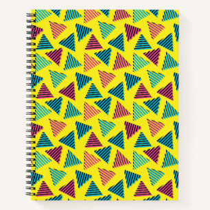 Carnet Les années 80/90 Retro Neon Yellow Triangles Motif