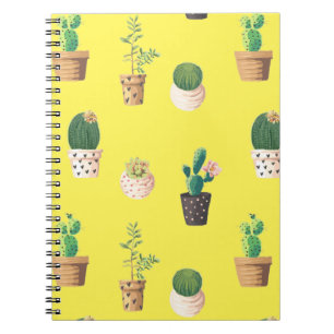 Carnet Les cactus succulents du désert vert dans les pots
