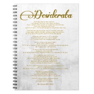 Carnet Les "Choses désirées" du desiderata