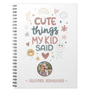 Carnet Les Choses Mignonnes Que Mon Enfant A Dit Typograp