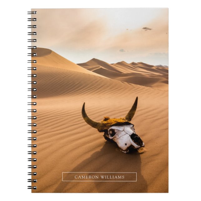 Carnet Les déserts | Crâne de vache Dunes de sable ondulé (Devant)