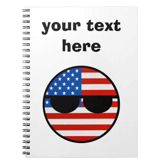 Carnet Les Etats-Unis Geeky tendants drôles Countryball (Devant)