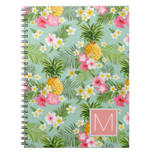 Carnet Les fleurs et les ananas tropicaux ajoutent