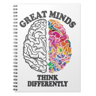 Carnet Les grands esprits pensent différemment Cerveau