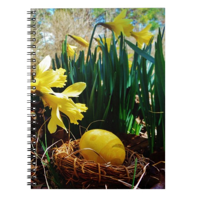 Carnet Les jonquilles jaunes et un oeuf de Pâques jaune (Devant)