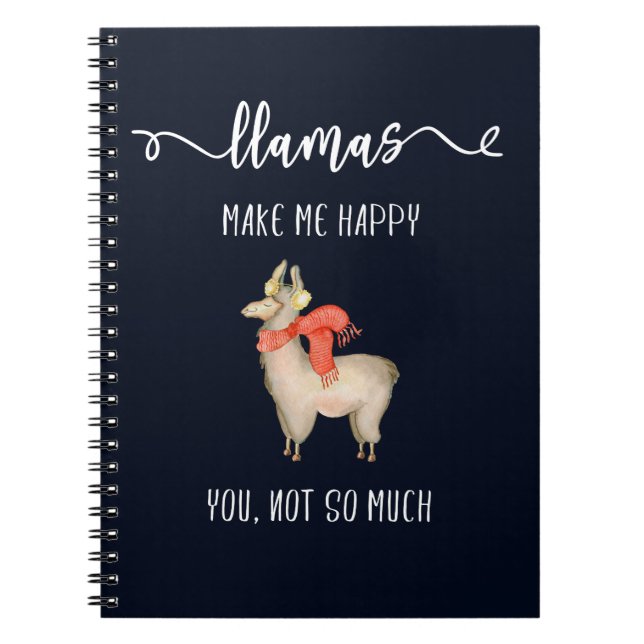 Carnet Les lamas vous rendent m'heureux, pas tellement (Devant)
