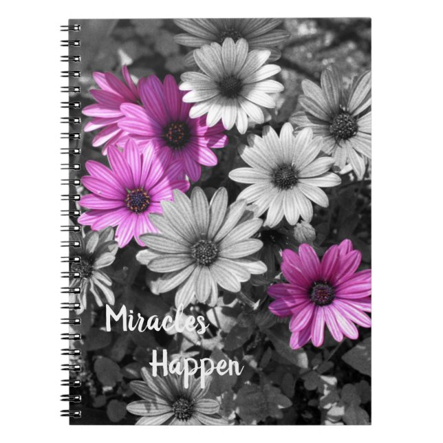 Carnet Les miracles se produisent Fleurs de marguerite af (Devant)