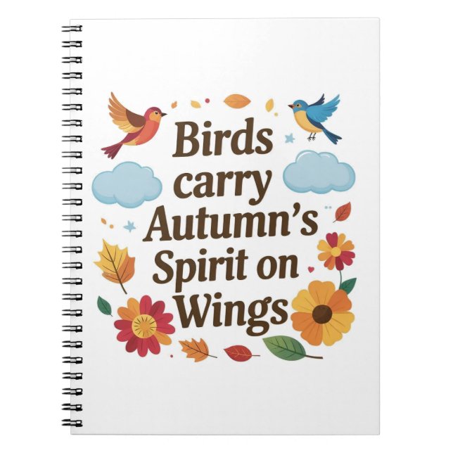 Carnet Les oiseaux portent l’esprit d’automne sur les ail (Devant)