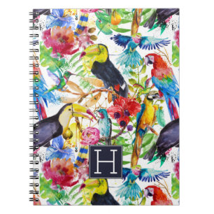 Carnet Les perroquets colorés d'aquarelle   ajoutent