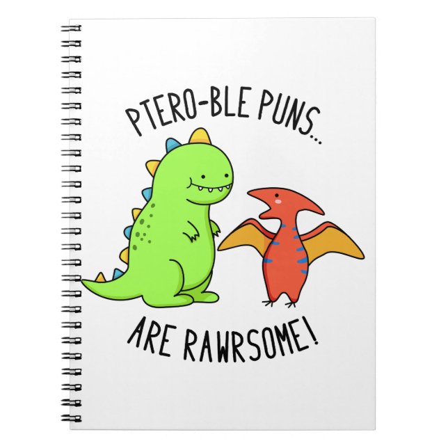 Carnet Les Puns Ptéro-Bles Sont Rawrsome Dinosaure Pun Di (Devant)