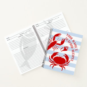 Carnet Les recettes de fruits de mer écrivent vos propres
