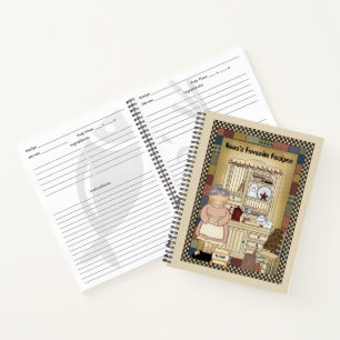 Carnet Les recettes favorites de Nana ajoutent un bloc-no