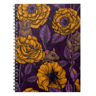 Carnet Les souris font la fête en orange et violet