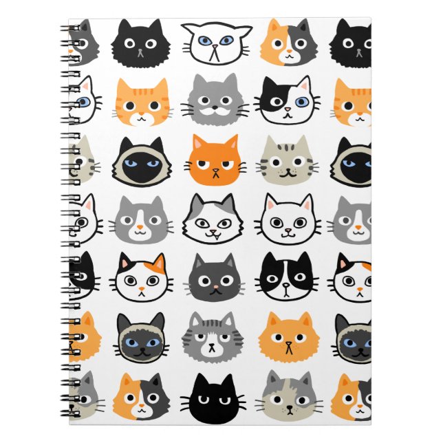 Carnet Les visages des chats| Chats mignons, amusants et  (Devant)