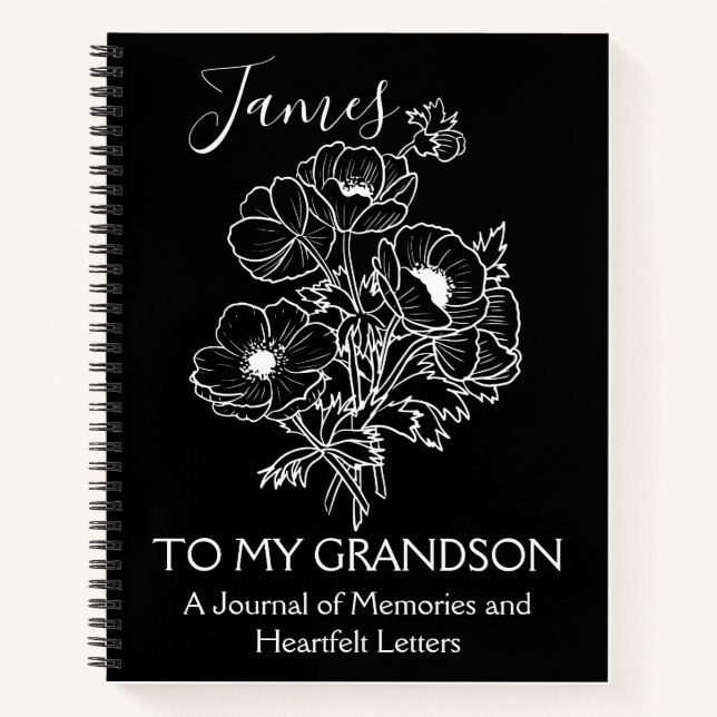 Carnet Letters to My Grandson: Boho Flower  (Devant)