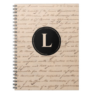 Carnet Lettre antique Monogramme Ancienne calligraphie de