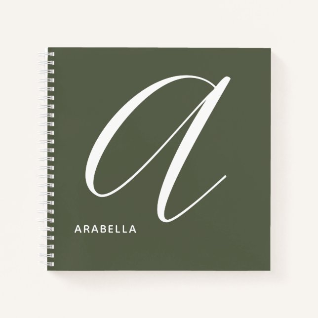 Carnet Lettre Argument Monographique A Vert Ruche (Devant)