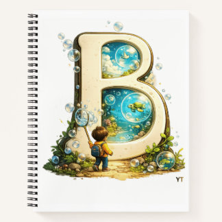 Carnet Lettre B Initiale | Cadeau d'alphabet à l'aquarell