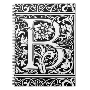 Carnet Lettre B Monogramme Médiéval Initiale Vintage